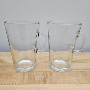 2 Nespresso VIEW Collection Atelier Americano Clear Tempered Glass Coffee Mugs